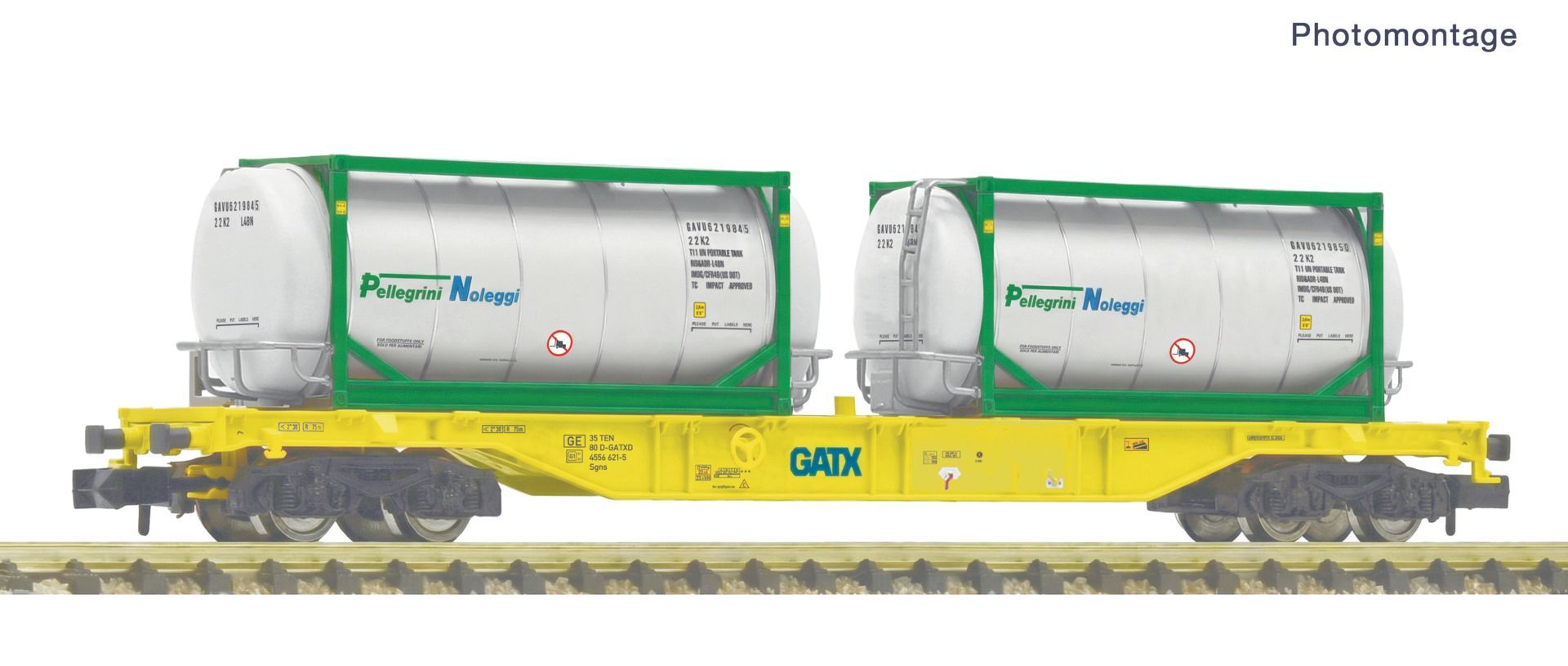 Fleischmann 6660178 - Containertragwagen GATX Ep.VI Sgns mit Tank-Containern N 1:160
