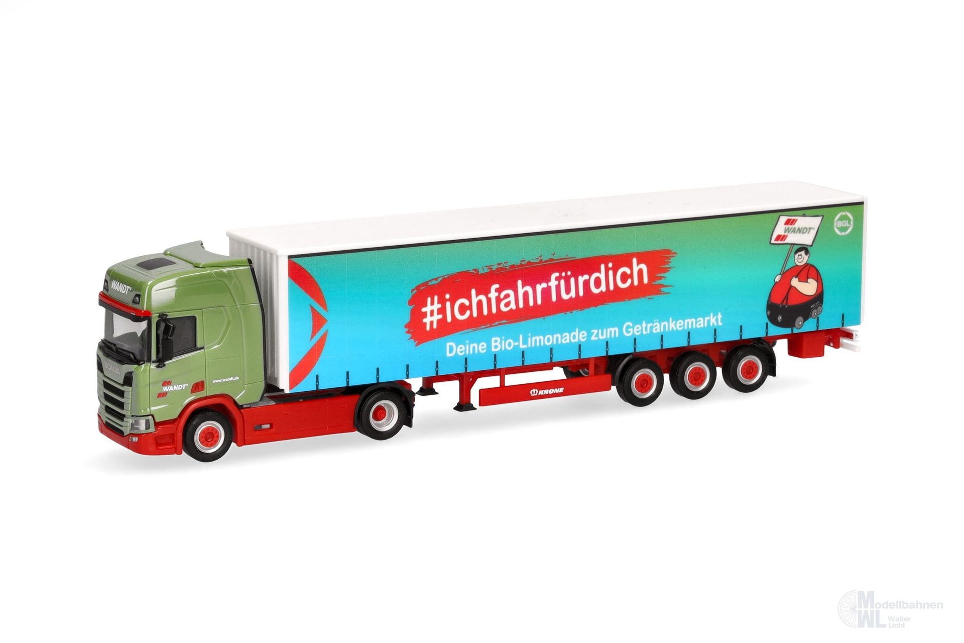 Herpa 318600 - Scania CR 20 ND Gardinenplanen Sattelzug Wandt H0 1:87