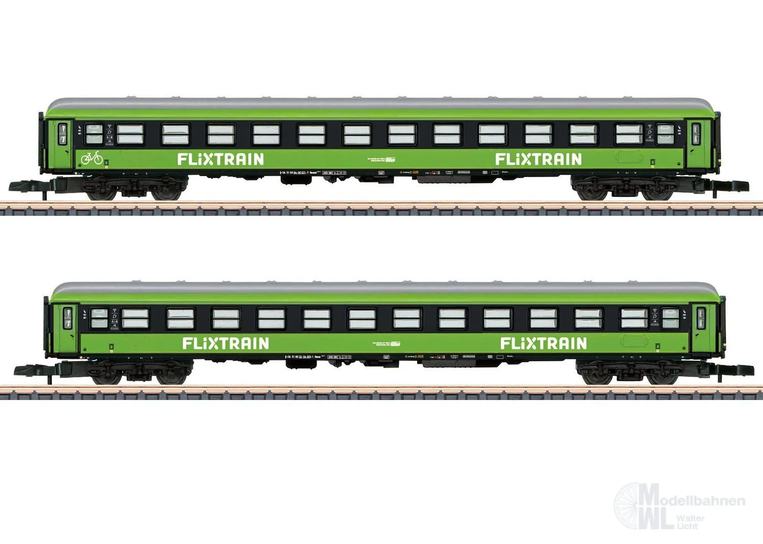 Märklin 87404 - MHI Wagen-Set 2 Flixtrain Ep.VI Z 1:220