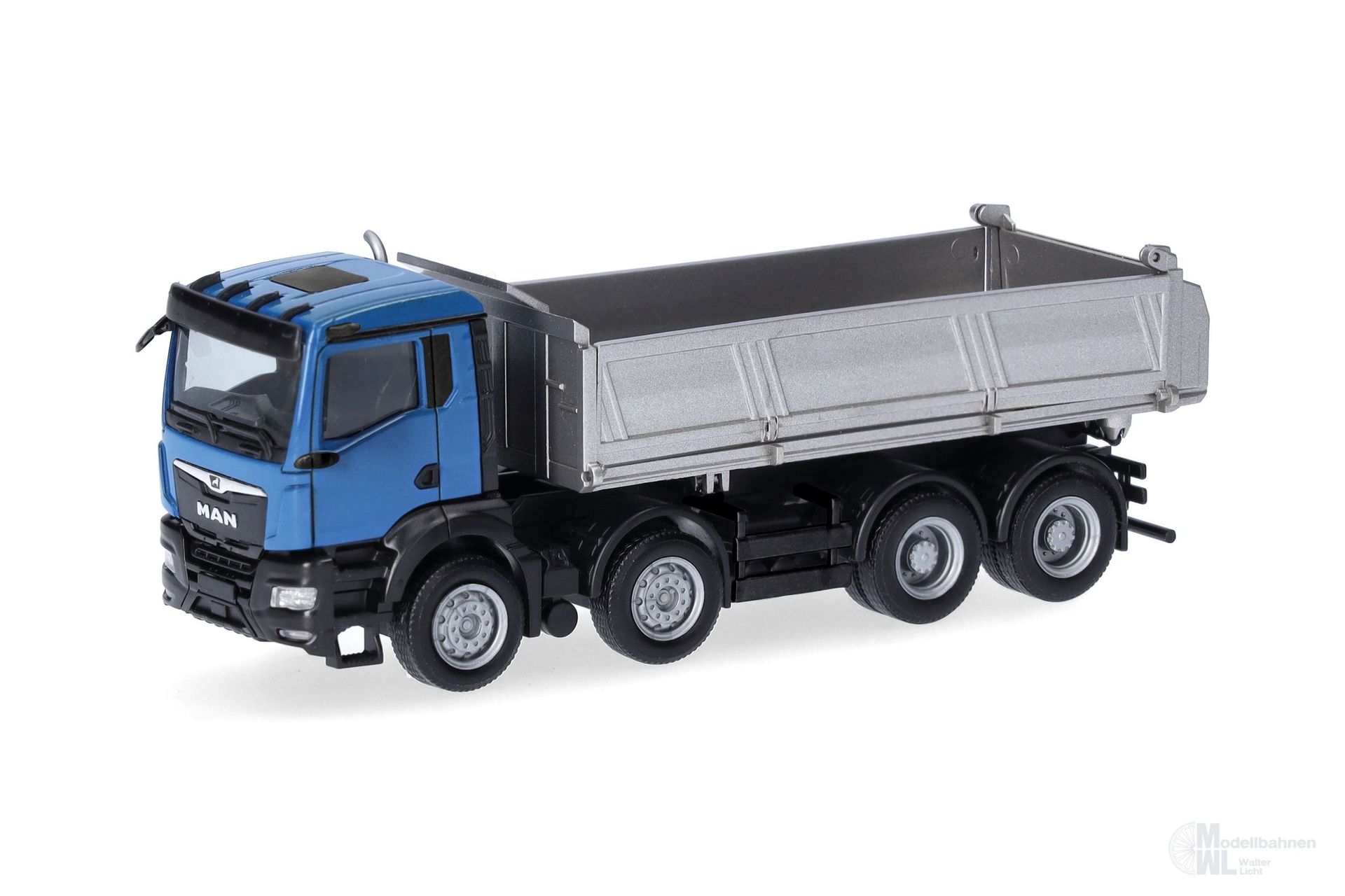 Herpa 319140 - MAN TGS NN Baukipper 4a blau/silber H0 1:87