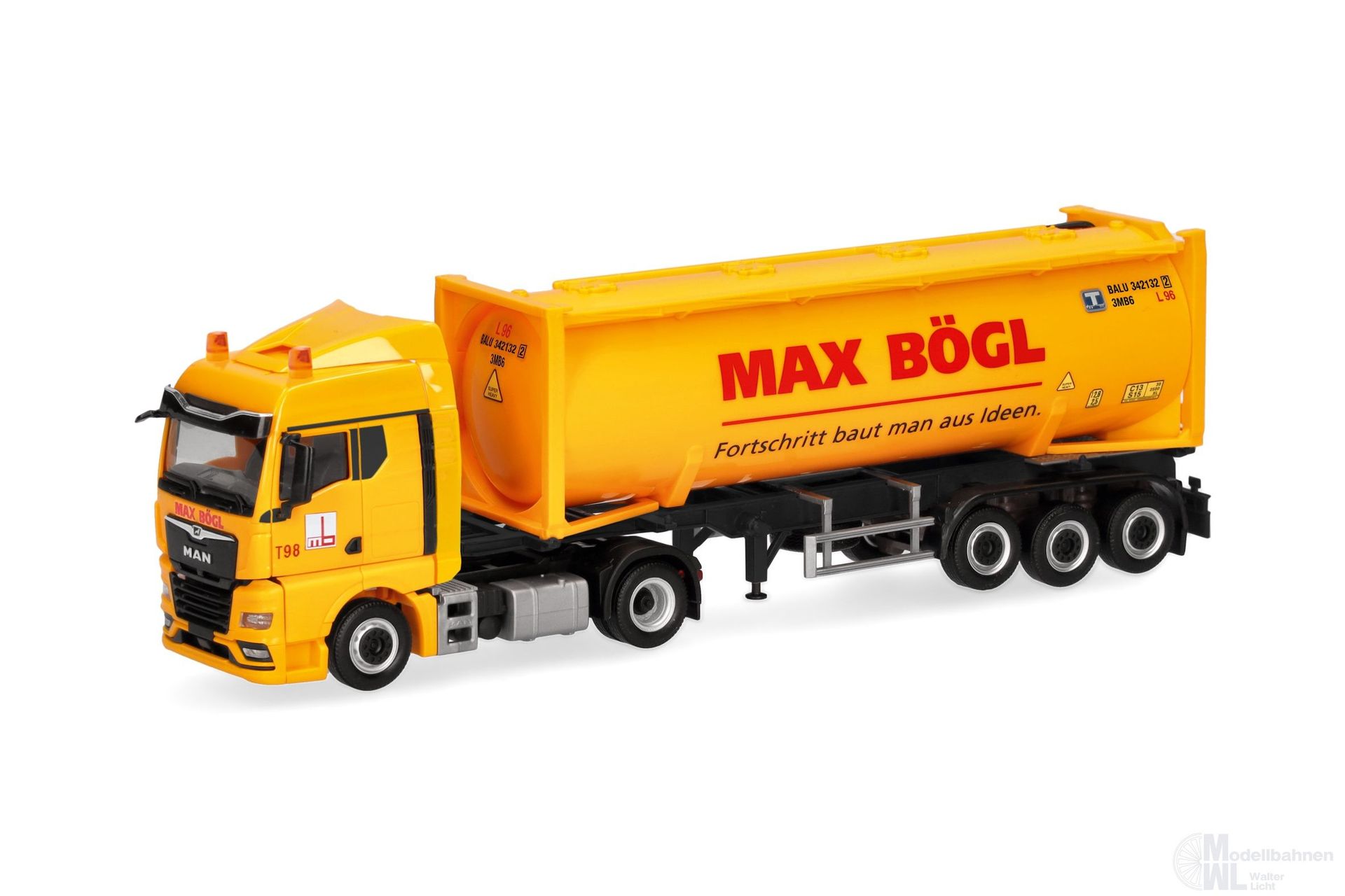 Herpa 321938 - MAN TGX GM 30ft Drucksilocontainer Sattelzug Max Bögl H0 1:87