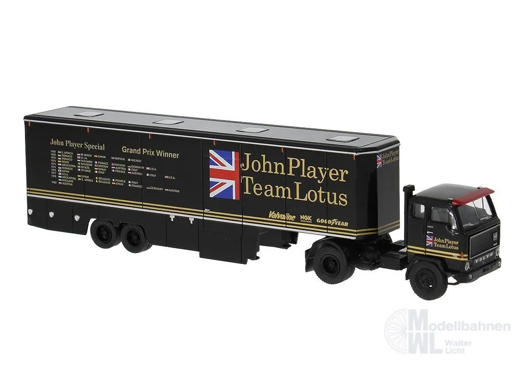Brekina 85689 - Volvo F89 Renntransporter historisches Lotus-Teams 90er-Jahre H0 1:87