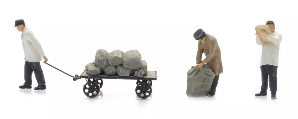 ARTITEC b.v. 5870024 - Gleispersonal mit Postwagen NS 3 Figuren H0 1:87