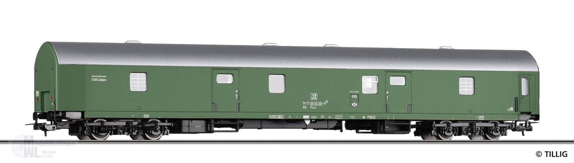 Tillig 75011 - Bahnpostwagen Jugoslawische Post Ep.IV H0/GL