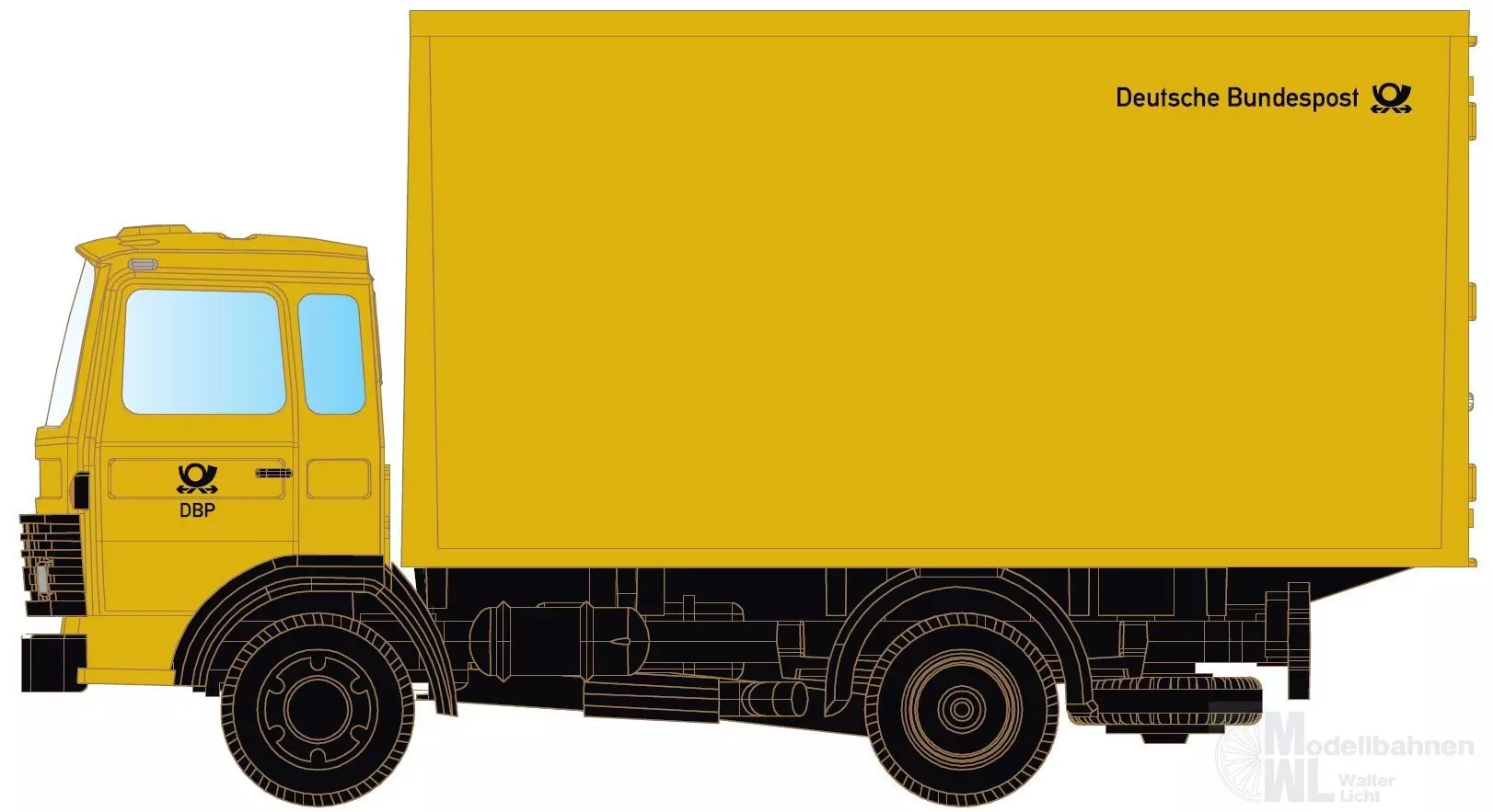 Lemke Minis 4804 - Magirus MK 130M8 mit Koffer - Deutsche Bundespost N 1:160