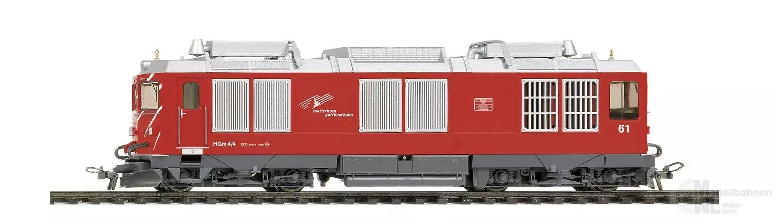 Bemo 1267251 - Zweikraftlok HGm 4/4 61 MGB Ep.VI rot H0m