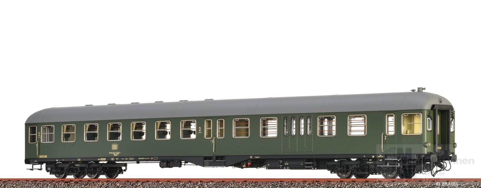 Brawa 58007 - Mitteleinstiegssteuerwagen DB Ep.IV 2.Kl. grün H0/GL