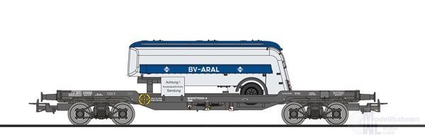 Liliput 235793 - Flachwagen ÖBB Ep.IV 977 0 000-4 ARAL Tankauflieger H0/GL