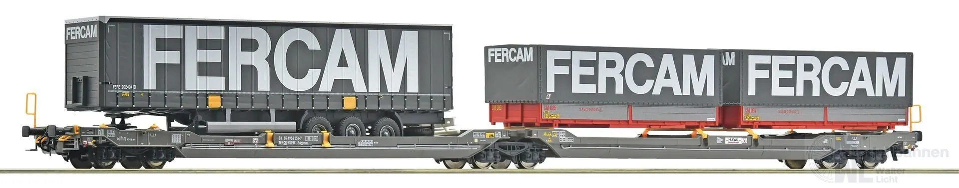 Roco 6600235 - Doppeltaschenwagen-Gelenkwagen HUPAC Ep.VI Fercam H0/GL