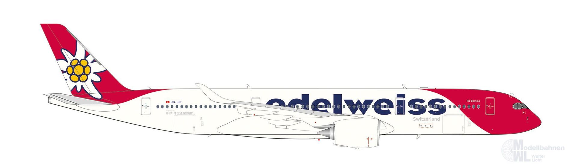Herpa 573511 - Airbus A350-900 Edelweiss Air 1:200