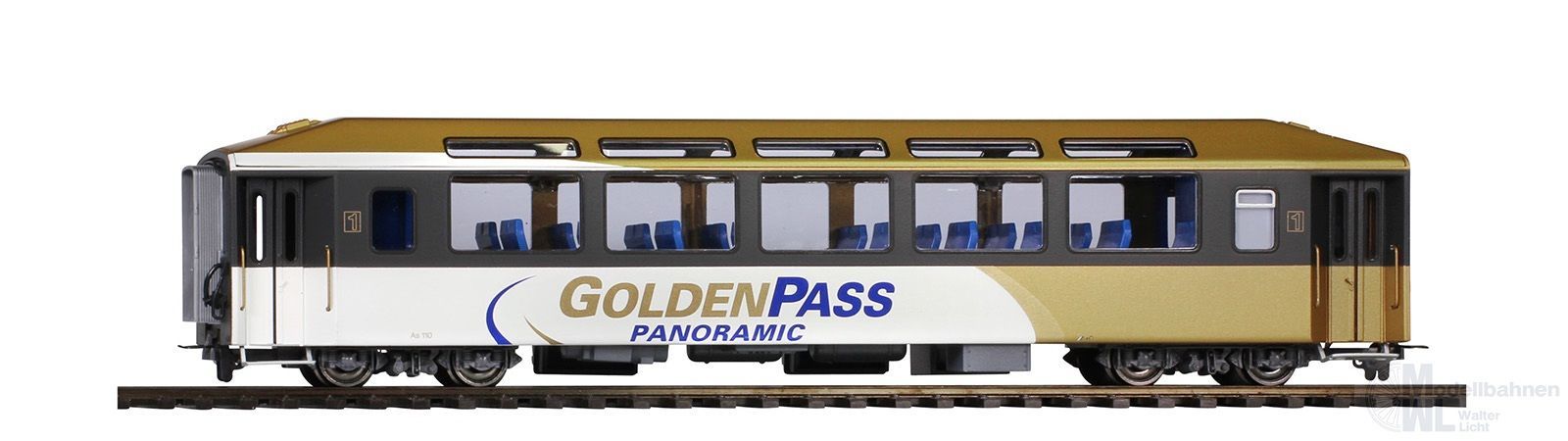 Bemo 3295310 - Panoramawagen MOB Ep.V/VI As 110 GoldenPass Panoramic H0m