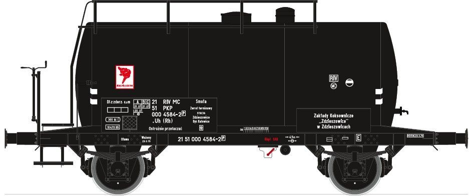 EX20646-3 Exact Train 20646 - Kesselwagen PKP Ep.IV Teer schwarz H0/GL