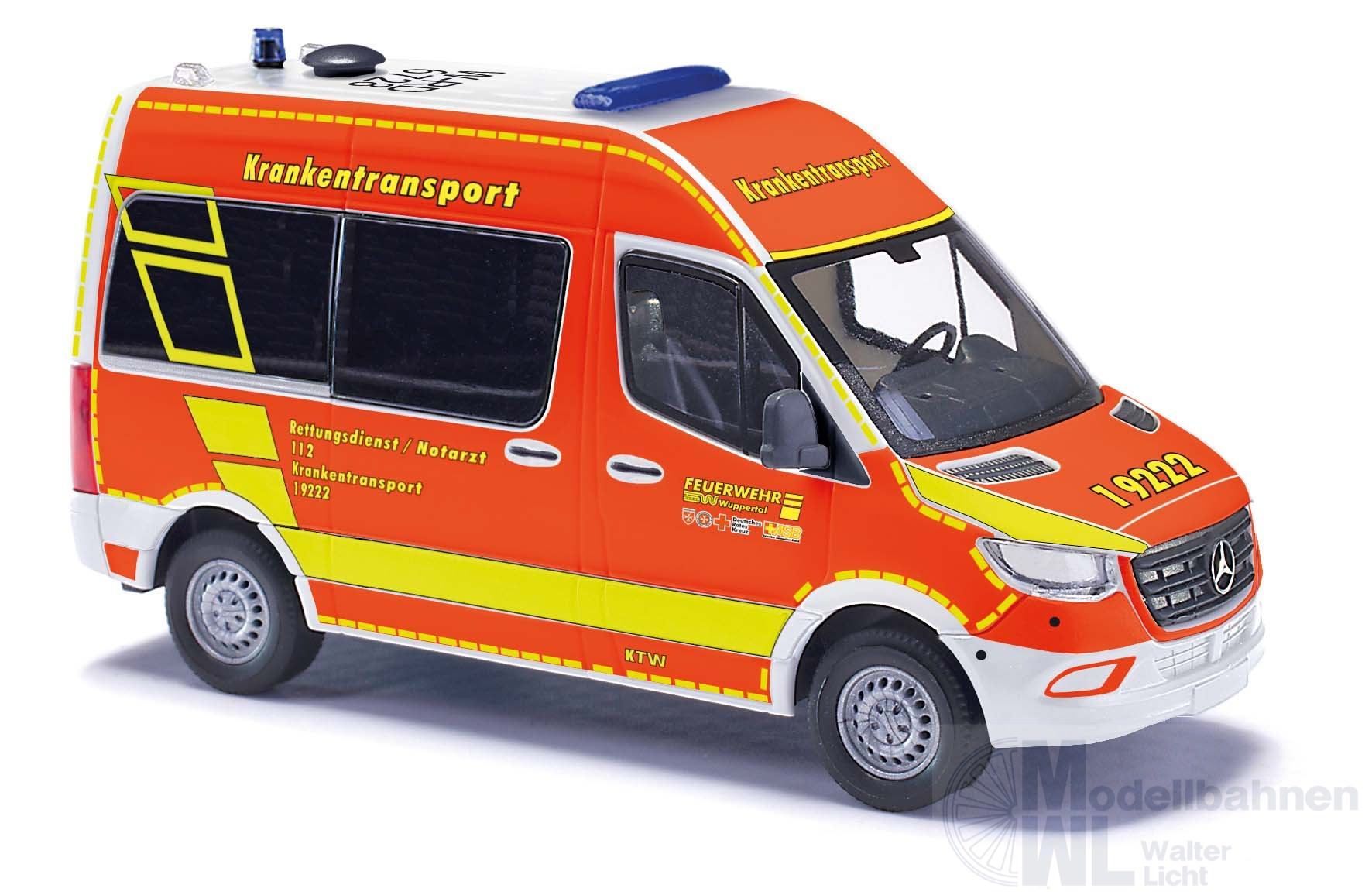 Busch 54056 - Mercedes Sprinter kurz Hochdach Feuerwehr Wuppertal H0 1:87