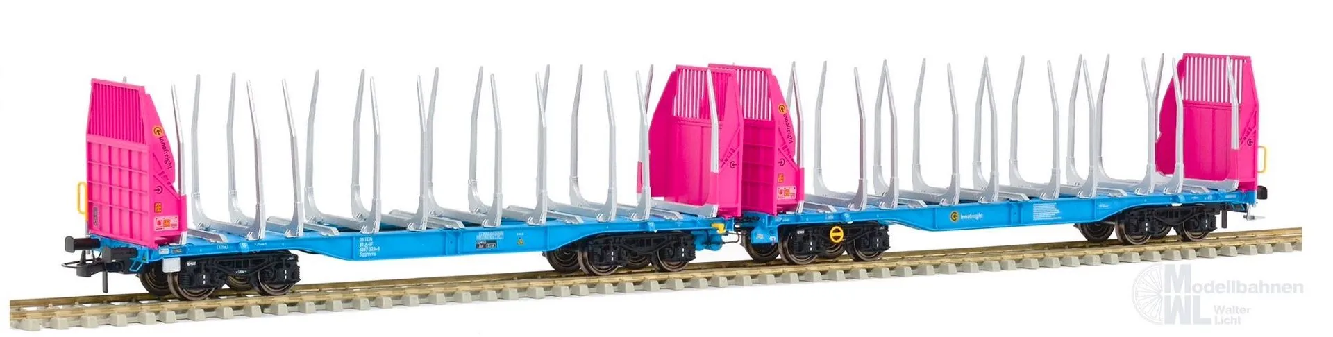 Sudexpress S657323 - Rungenwagen Einheit Innofreight (AT) Ep.VI Smart GigaWood pink H0/GL