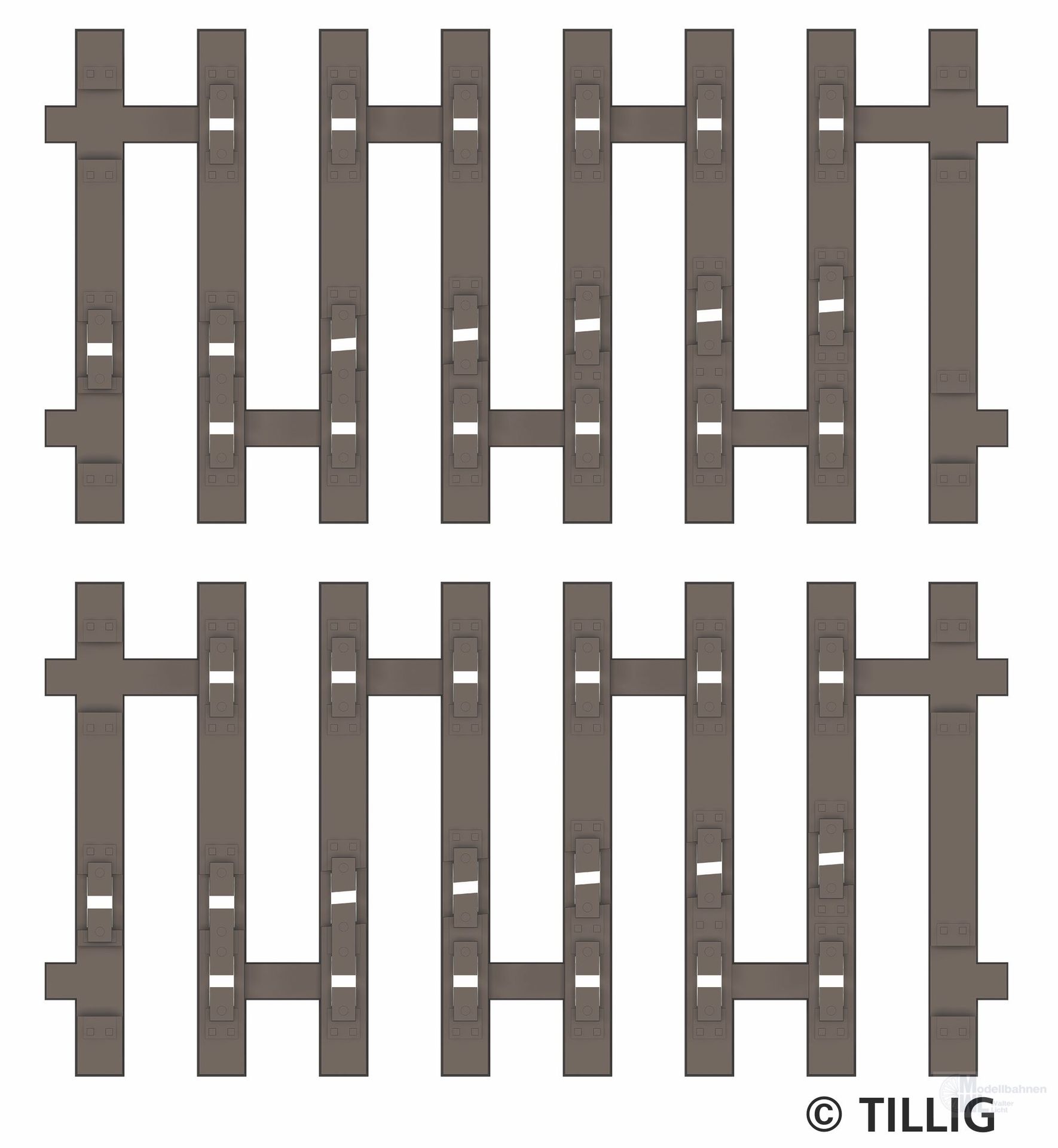 Tillig 83193 - Flex-Schwellenband Zwangsgleis (einseitig) links 2 x 41,5 mm Endstück TT