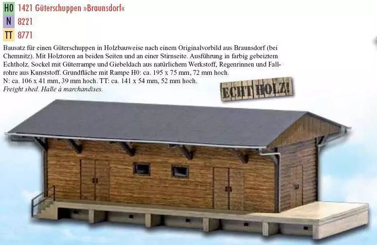 Busch 1421 - Güterschuppen Braunsd. H0 1:87