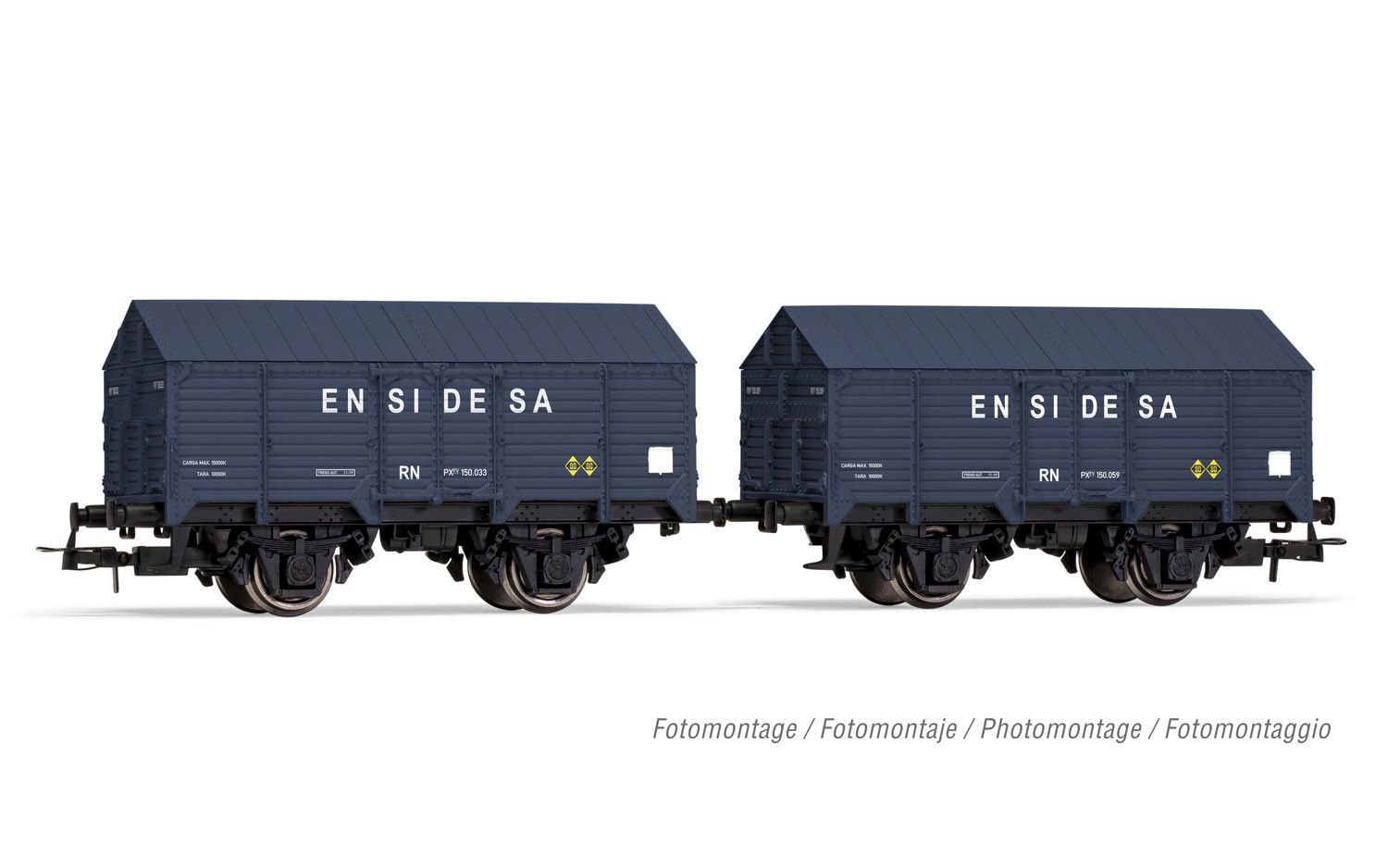 Electrotren 6009 - Güterwagen Set gedeckt R.N. Ep.III 2.tlg. H0/GL