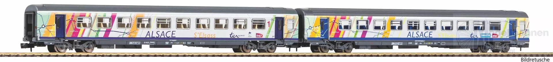Piko 94509 - Corailwagen Set SNCF Ep.VI 1.Kl./2.Kl. ALSACE 2.tlg. N 1:160