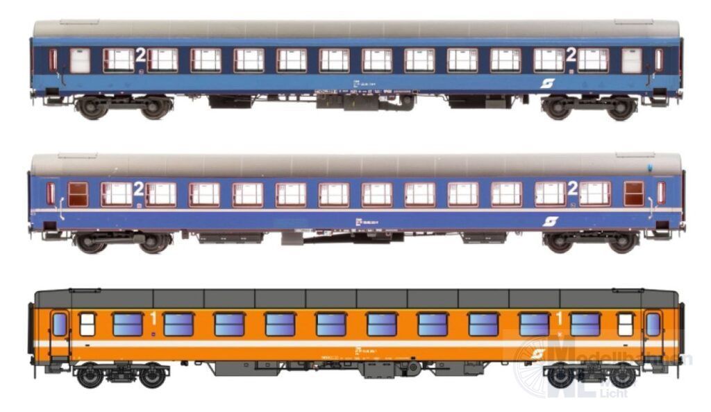 Jägerndorfer Modellbahn 90506 - Personenwagen ÖBB Ep.IV UIC-X 3.tlg. H0/GL