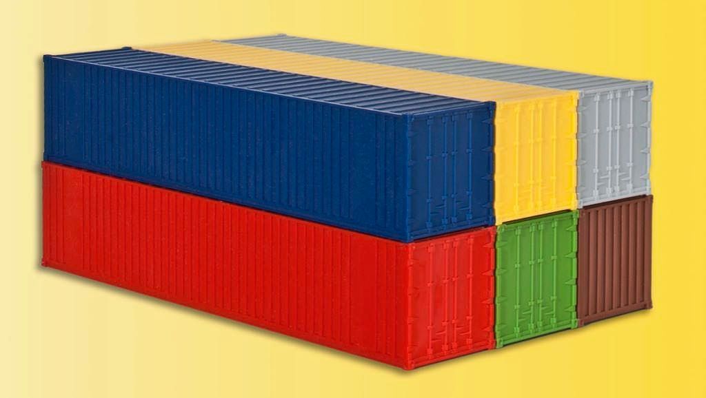 Kibri 10922 - 40-Fuss-Container 6 Stück H0 1:87