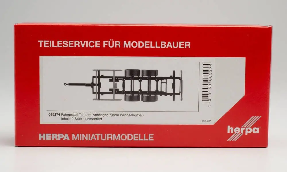 Herpa 85274 - Teileservice Fahrgestell Tandem-Anhänger für 7,82m Wechselaufbau 1:87