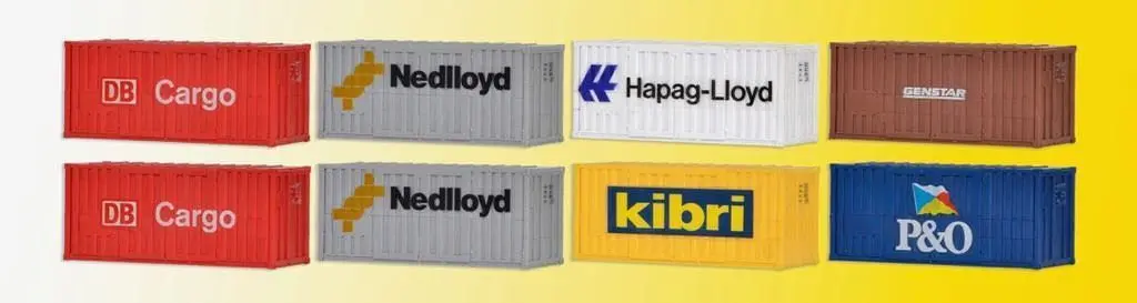 Kibri 10924 - 20-Fuss-Container 6 Stück H0 1:87
