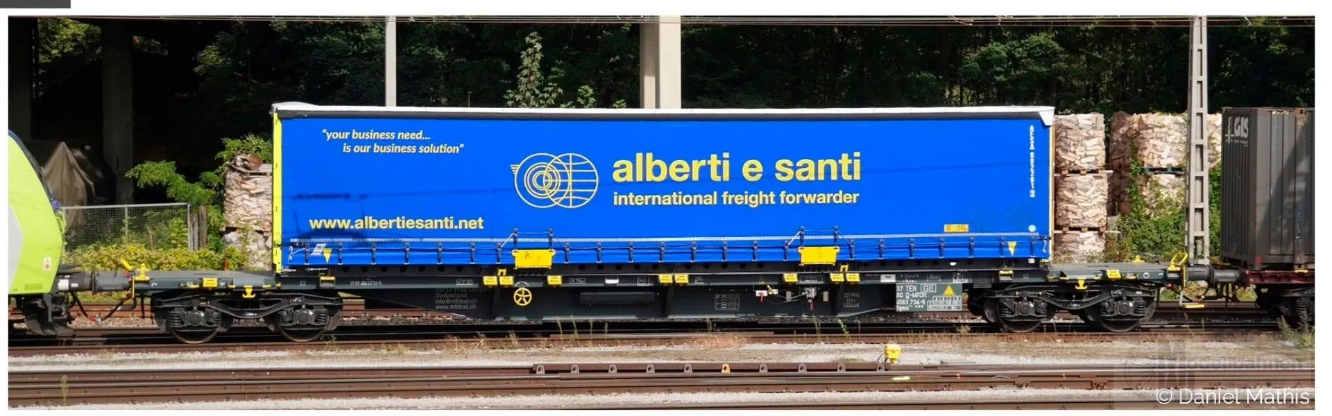 Sudexpress S4565563 - Container Tragwagen MFD Rail Ep.VI Sgnss 60 Alberti e Santi H0/GL