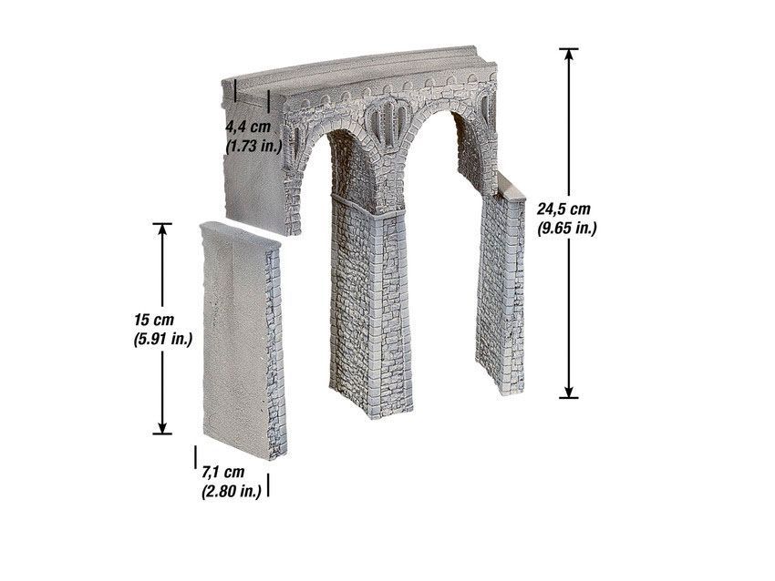 Noch 58664 - Bruchstein-Viadukt, gebogen Radius R1 (360 mm, 30°) H0 1:87 Noch 58664 - Bruchstein-Viadukt, gebogen Radius R1 (360 mm, 30°) H0 1:87