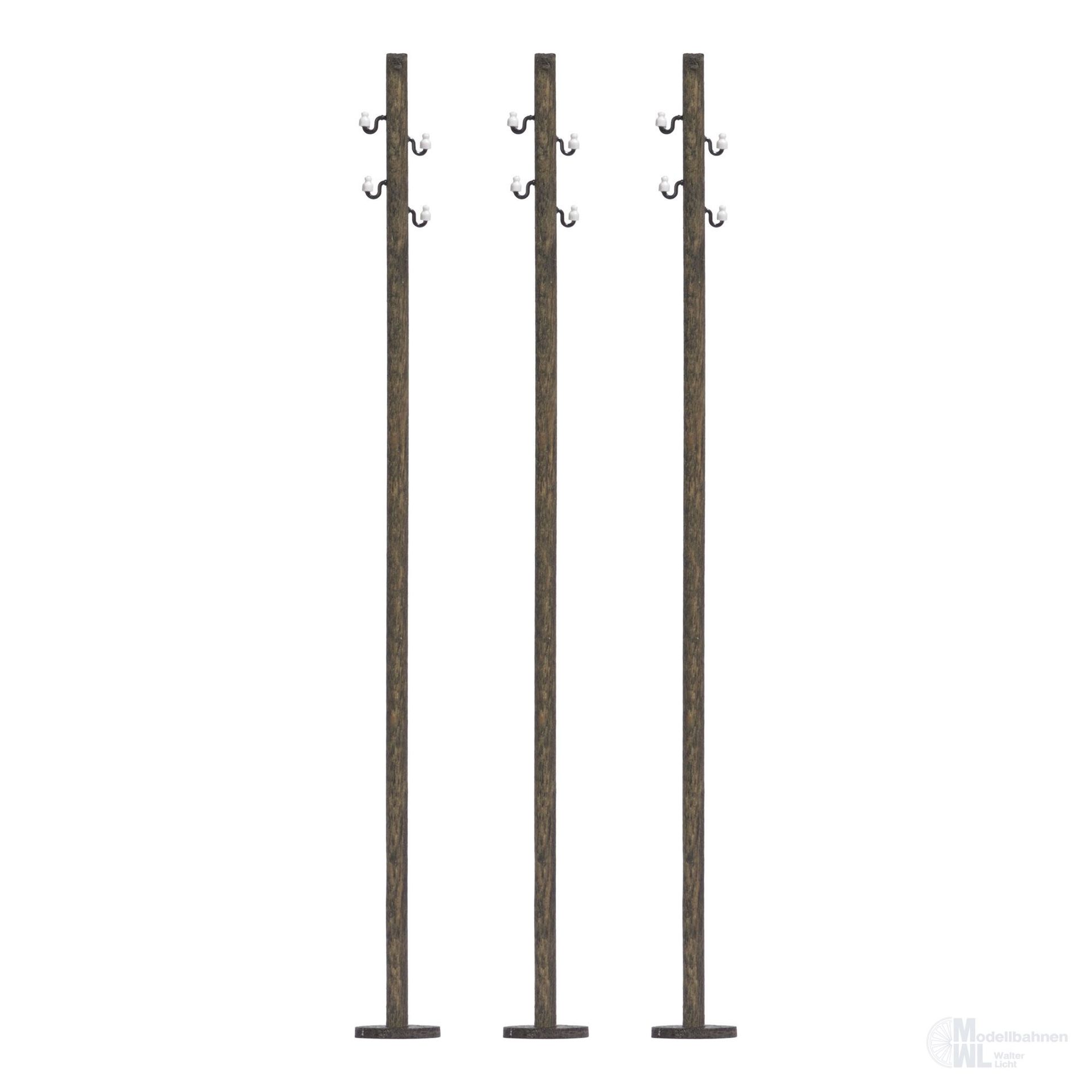 Busch 1754 - Freileitung 3 Holzmasten 107mm N 1:160