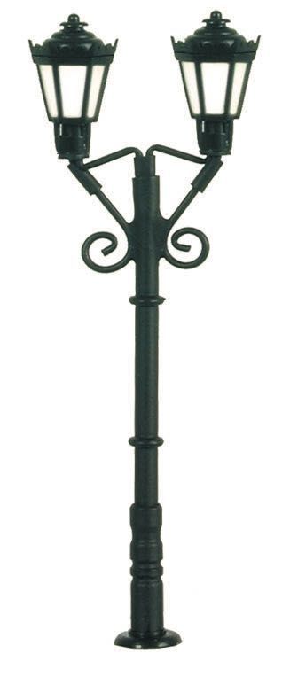 Viessmann 6973 - Parklaterne zweiflammig schwarz mit Glühirne TT 1:120