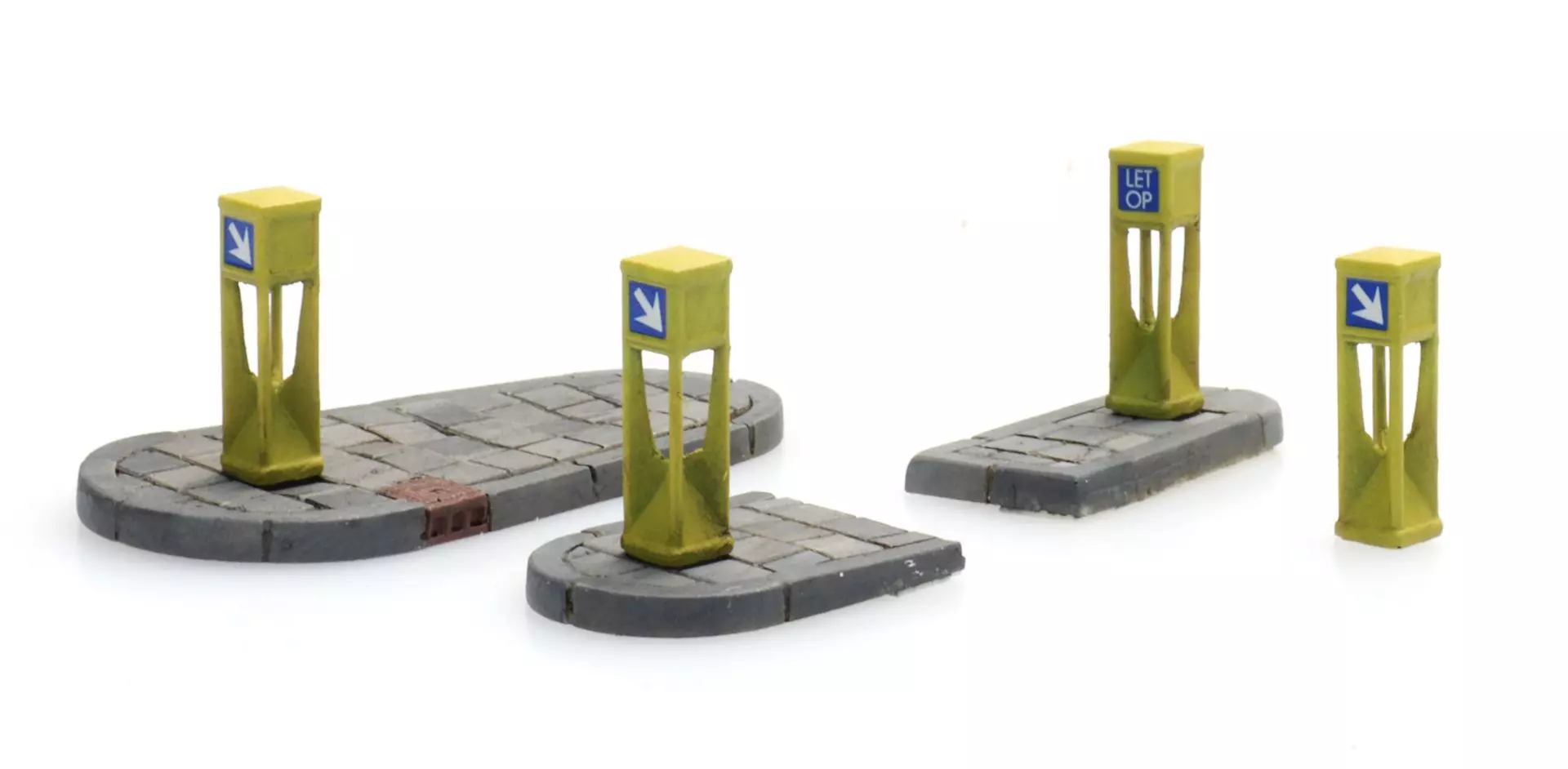 ARTITEC b.v. 387457 - Verkehrspoller (4x) und Verkehrsinseln (2x) H0 1:87