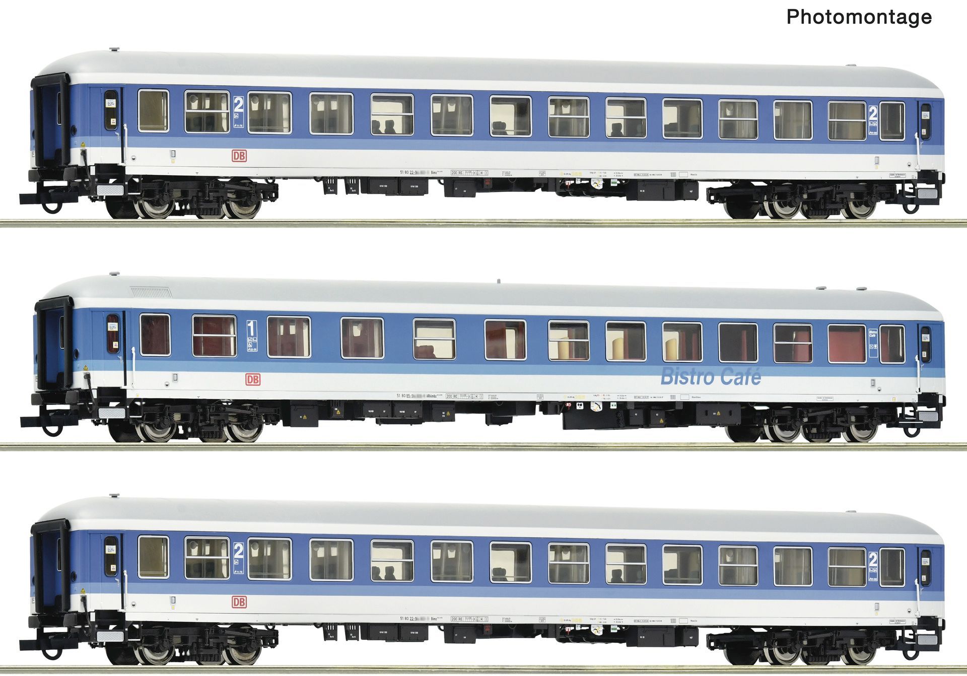 Roco 6200289 - Personenwagen Set DB Ep.V Interregio 3.tlg. Set 2 H0/GL