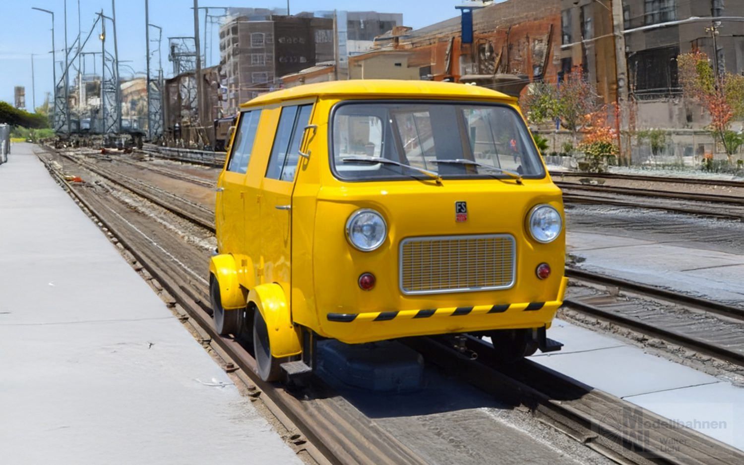 Rivarossi 9005 - Draisine Fiat 500 FS Ep.IV gelb Kühler eckig H0/GL