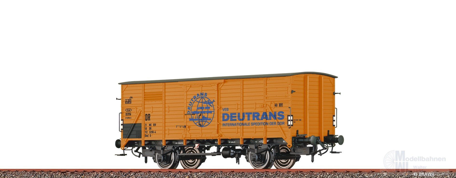 Brawa 50968 - Güterwagen ged. DR Ep.III Deutrans Gw H0/GL Brawa 50968 - Güterwagen ged. DR Ep.III Deutrans Gw H0/GL