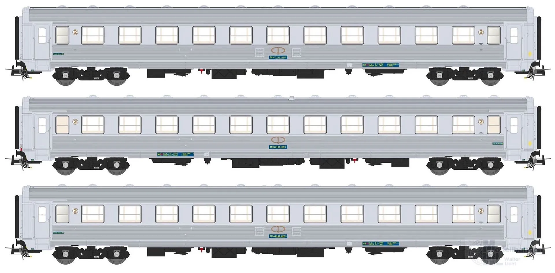 Sudexpress S1203 - Personenwagen Set CP Ep.IV 3.tlg. Carruagens Sorefame 21-40 H0/GL
