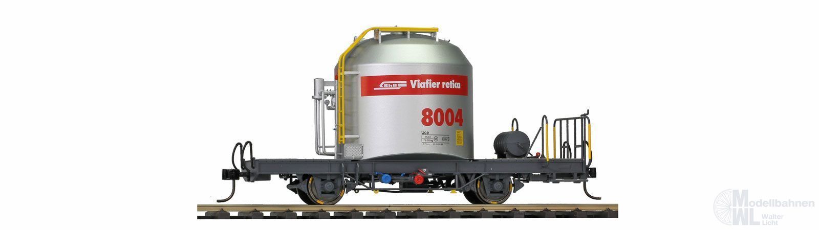 Bemo 9452135 - Zementsilowagen RhB Ep.V/VI Uce 8004 rotes Band 0m Bemo 9452135 - Zementsilowagen RhB Ep.V/VI Uce 8004 rotes Band 0m