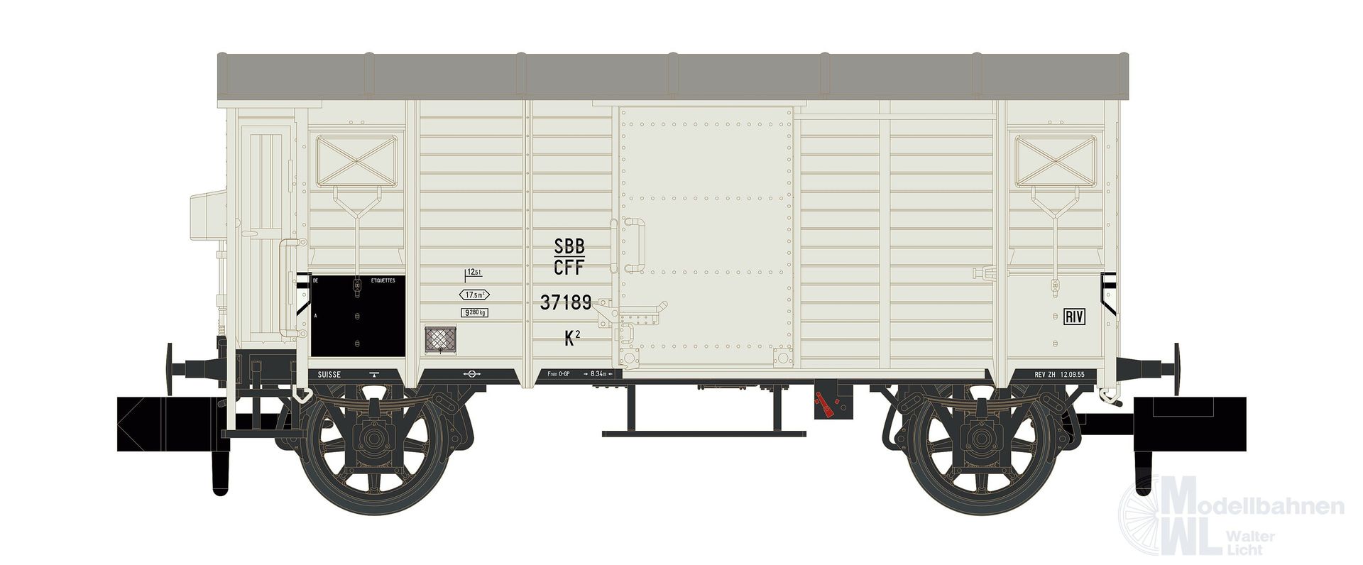 Hobbytrain 24206 - Güterwagen ged. SBB Ep.III K2 N 1:160