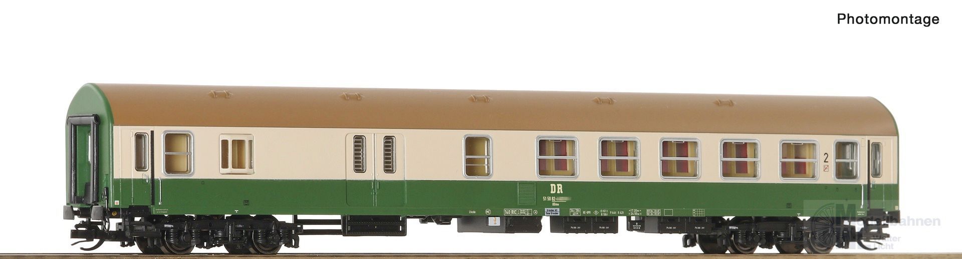 Roco 6280035 - Personenwagen DR Ep.IV 2.Kl./Gepäck Y/B 70  TT 1:120
