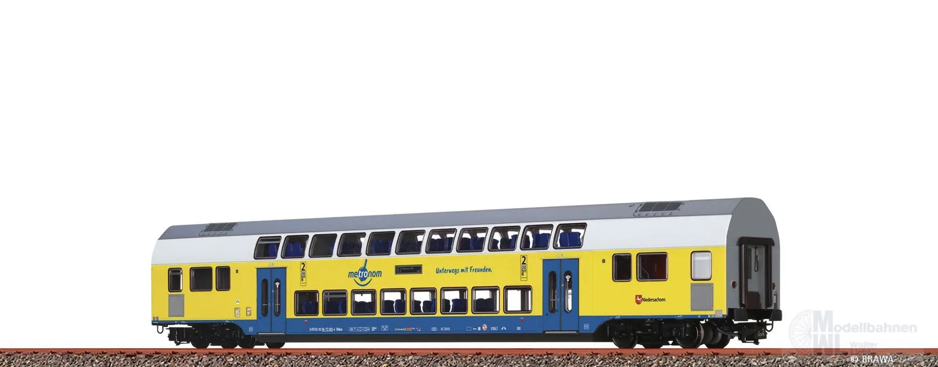 Brawa 44572 - Doppelstock Mittelwagen Metronom Ep.VI 2.Kl. H0/GL