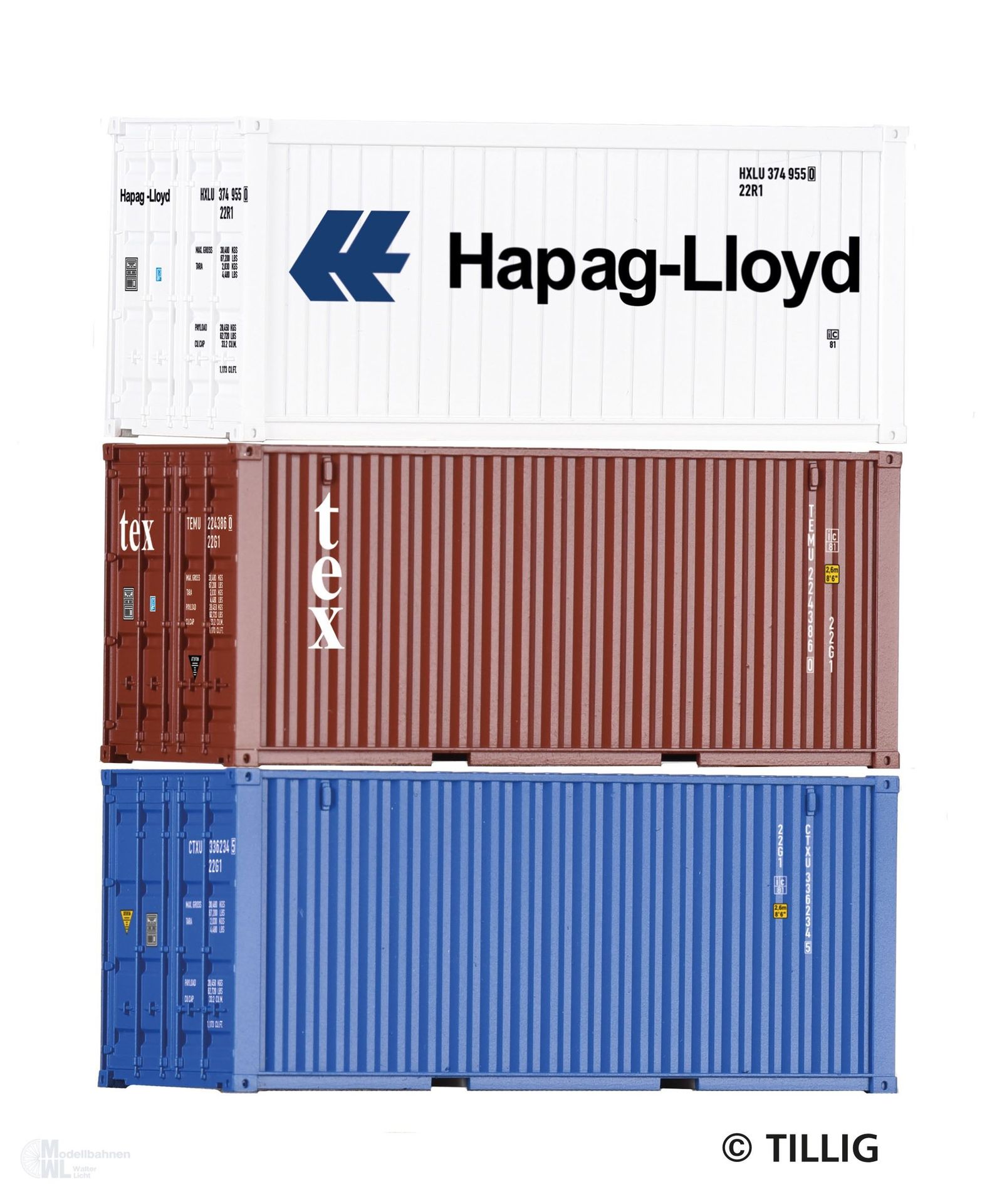Tillig 09836 - Container-Set H0 1:87 Tillig 09836 - Container-Set H0 1:87
