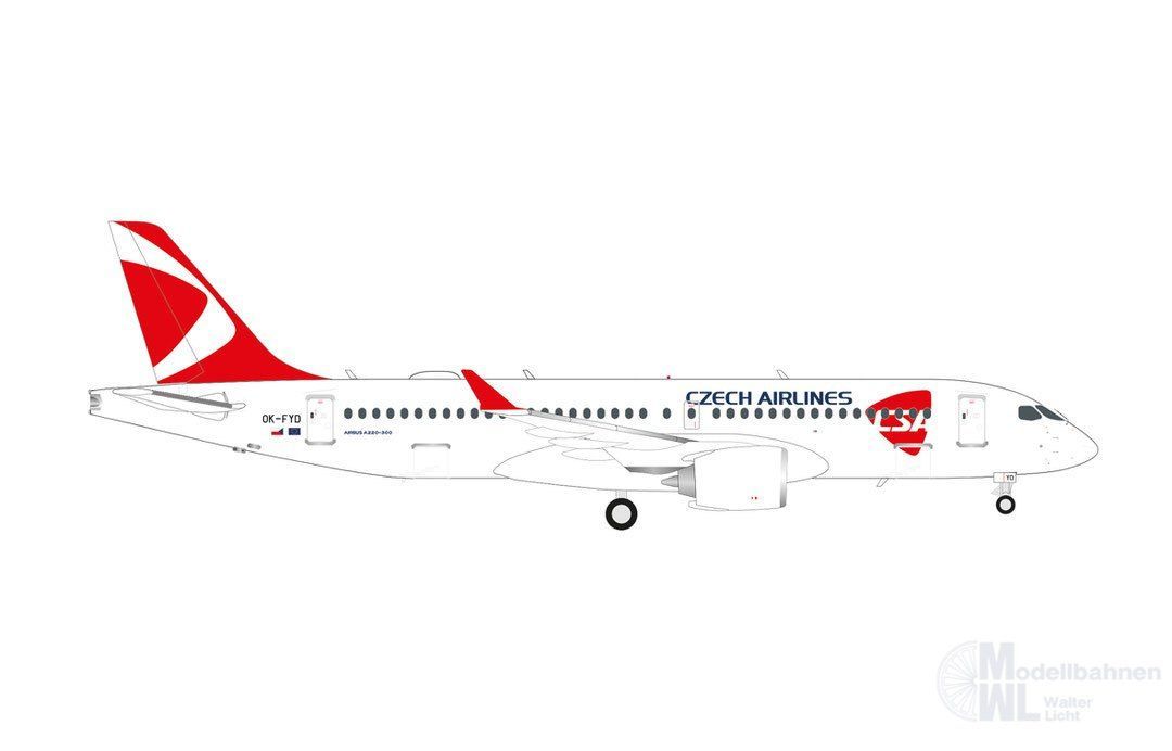 Herpa 562843 - Airbus A220-300 CSA Czech Airlines 1:400