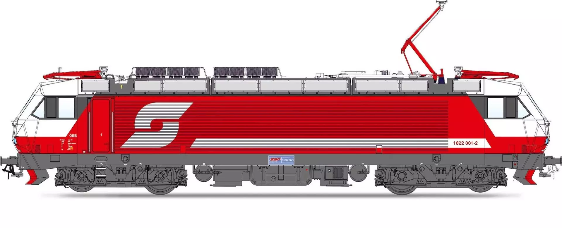 Jägerndorfer Modellbahn 15852 - E-Lok BR 1822.001 ÖBB Ep.V Pflatsch H0/WS Sound