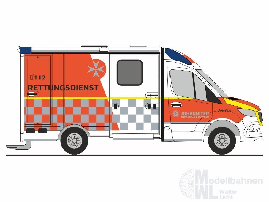 Rietze 76124 - System Strobel RTW ´18 Johanniter Stuttgart H0 1:87 Rietze 76124 - System Strobel RTW ´18 Johanniter Stuttgart H0 1:87