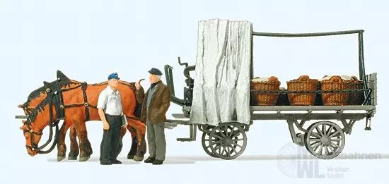 Preiser 30449 - Rollwagen mit Gemüseladung H0 1:87