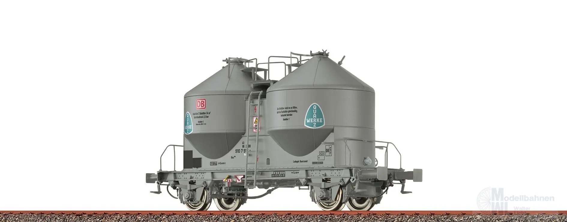 Brawa 50575 - Staubbehälterwagen DB Ep.VI Ucs909 Quarzwerke H0/GL