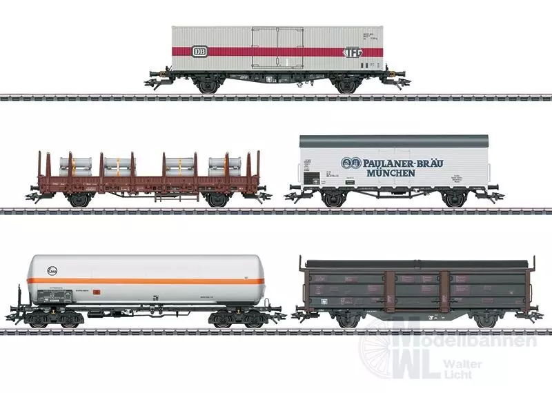 Märklin 47370 - MÄRKLIN - Güterwagen Set DB Ep.IV 5.tlg. H0/WS