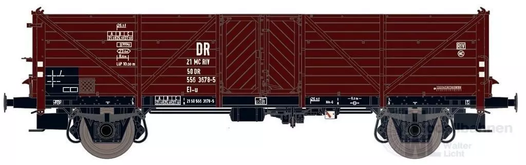 Exact Train 24103 - Güterwagen offen DR Ep.IV Klagenfurt Holztür H0/GL