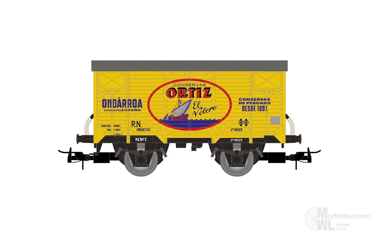 Electrotren 6092 - Güterwagen ged. R.N. Ep.III Conservas Oritz H0/GL
