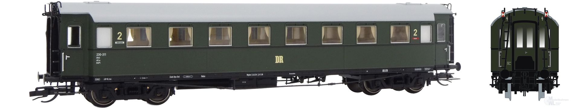 Saxonia Modellbau 120227 - Personenwagen DR Ep.III C4Ü Sa 07 Schlusswagen TT 1:120