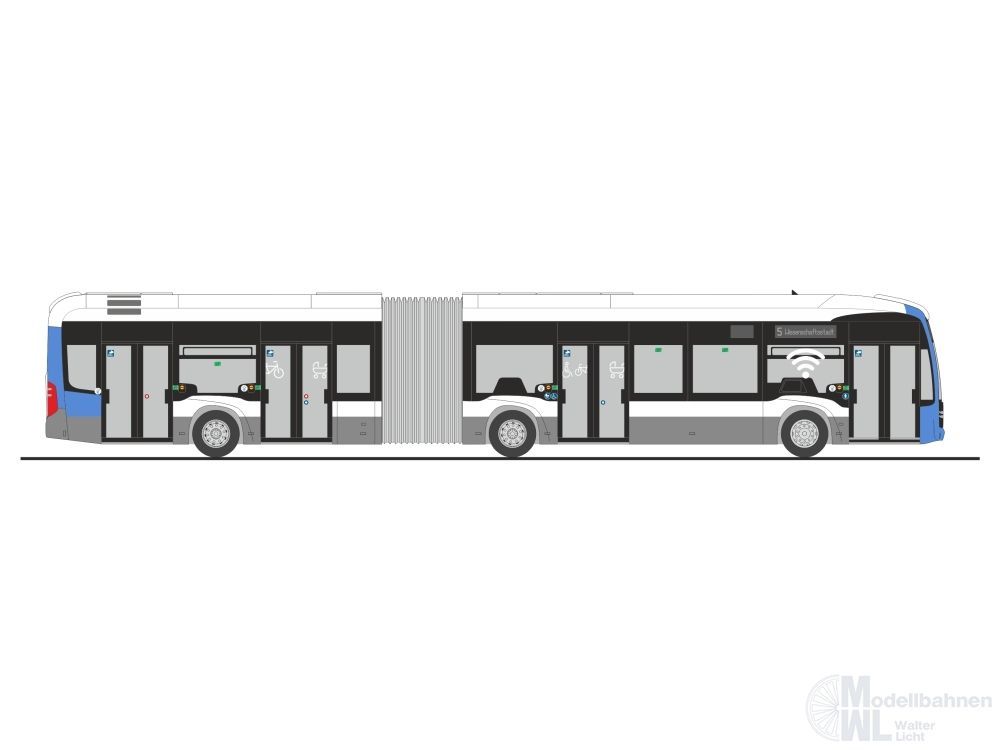 Rietze 77632 - Mercedes-Benz eCitaro G SWU Ulm H0 1:87